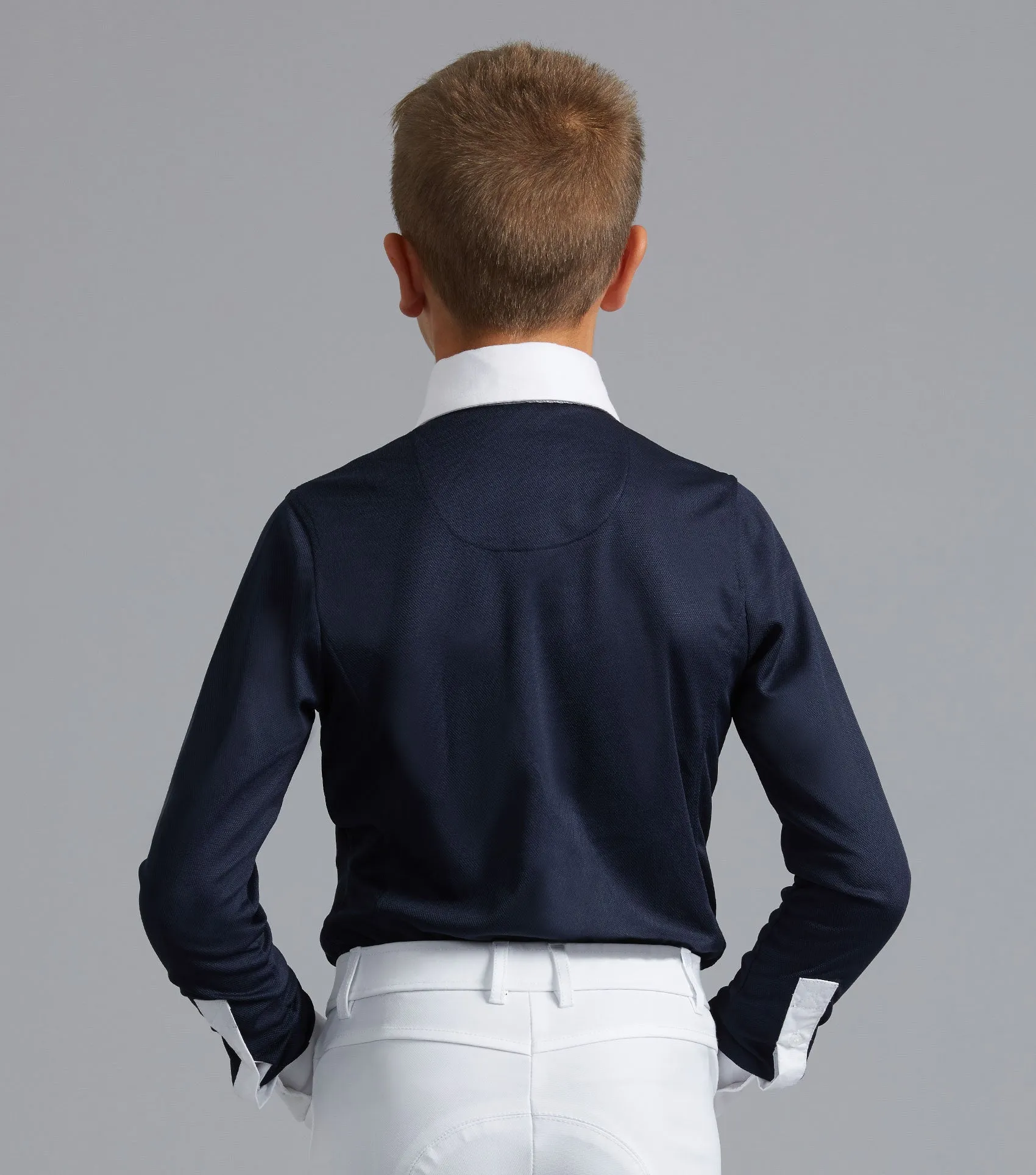 Mini Giulio Boy's Long Sleeve Show Shirt Navy