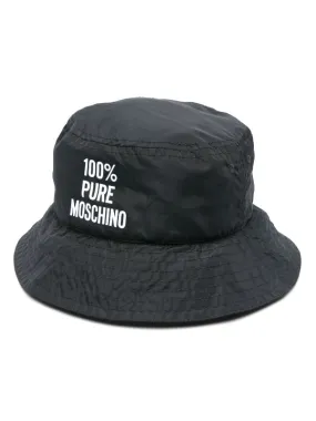 MOSCHINO LOGO-PRINT SLOUCHY BUCKET HAT