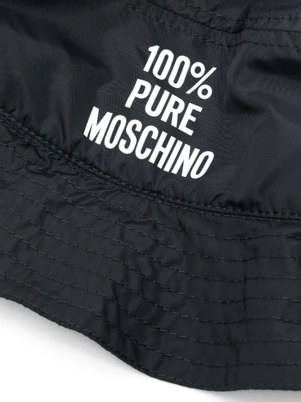 MOSCHINO LOGO-PRINT SLOUCHY BUCKET HAT