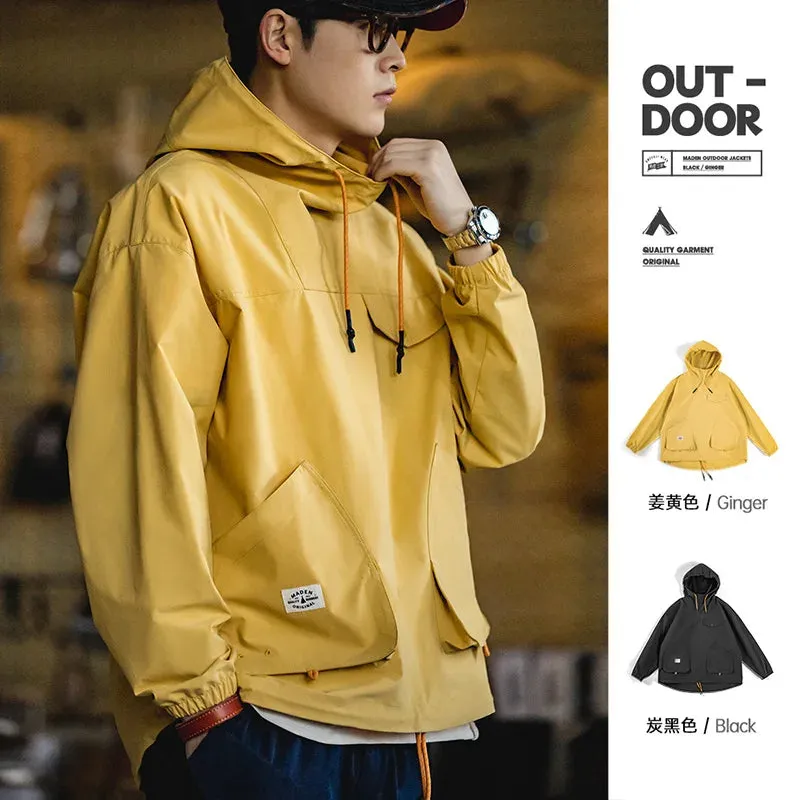 Mountain Multi-pocket Hooded Men's Jackets Oversize Windbreak Parka Outerwear