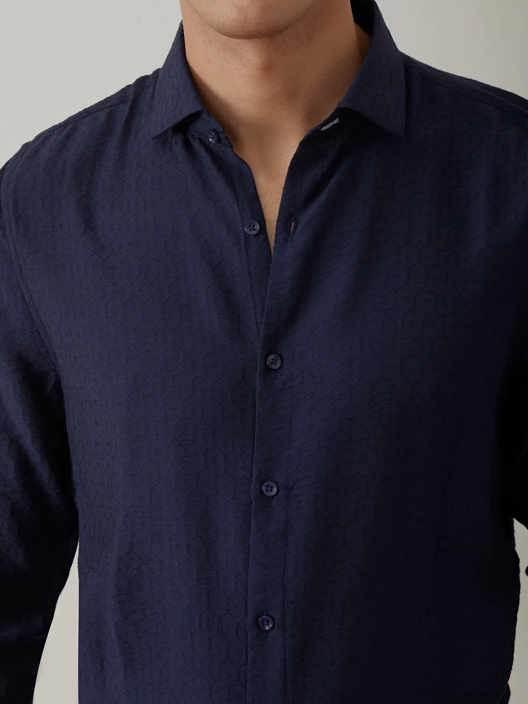 Navy Plain Casual Shirt