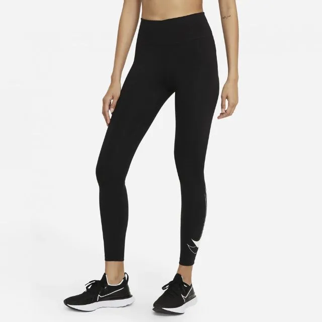 Nike Dri-Fit Swoosh Women Running Tight Black/White