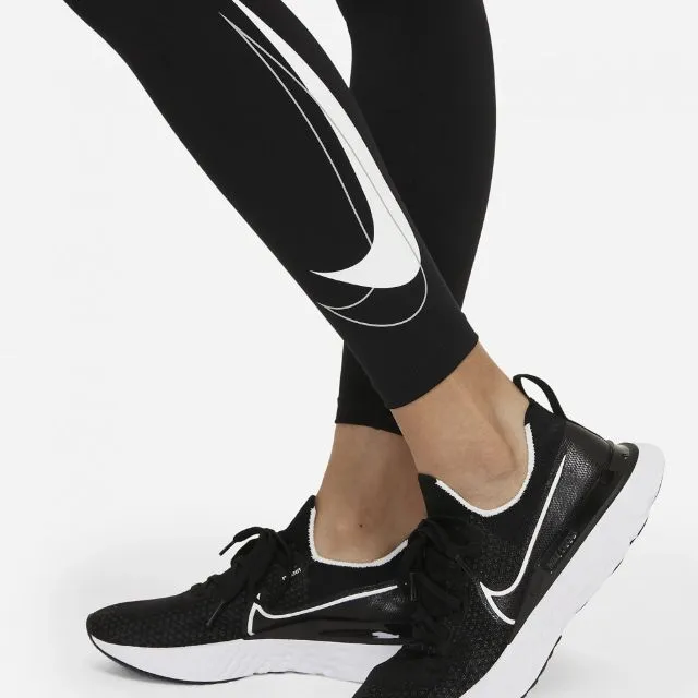 Nike Dri-Fit Swoosh Women Running Tight Black/White