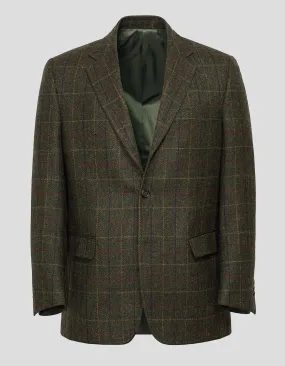 OLIVE HERRINGBONE WITH MULTI PANE SPORT COAT - MTO