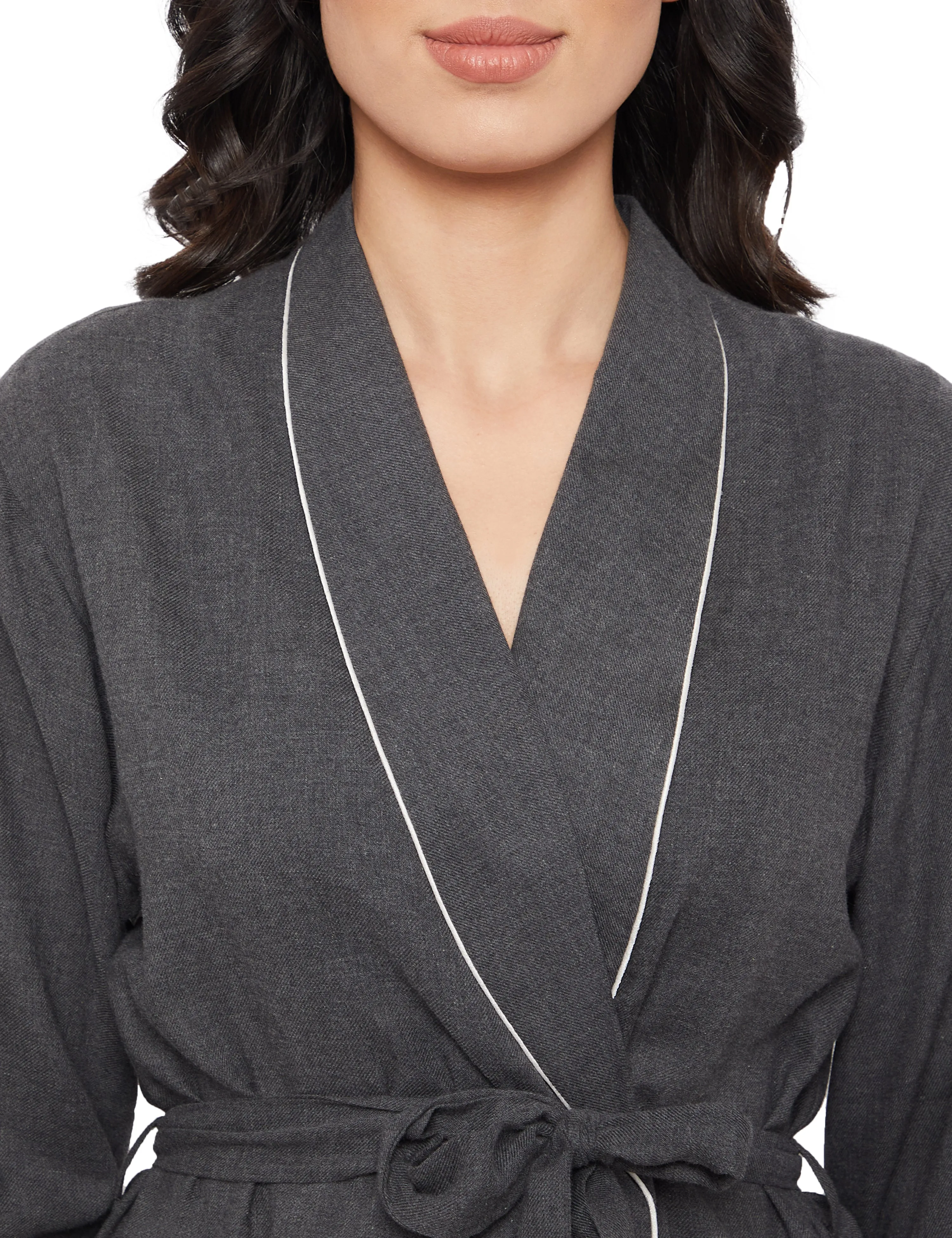 Olivia Cotton Melange Kimono Robe