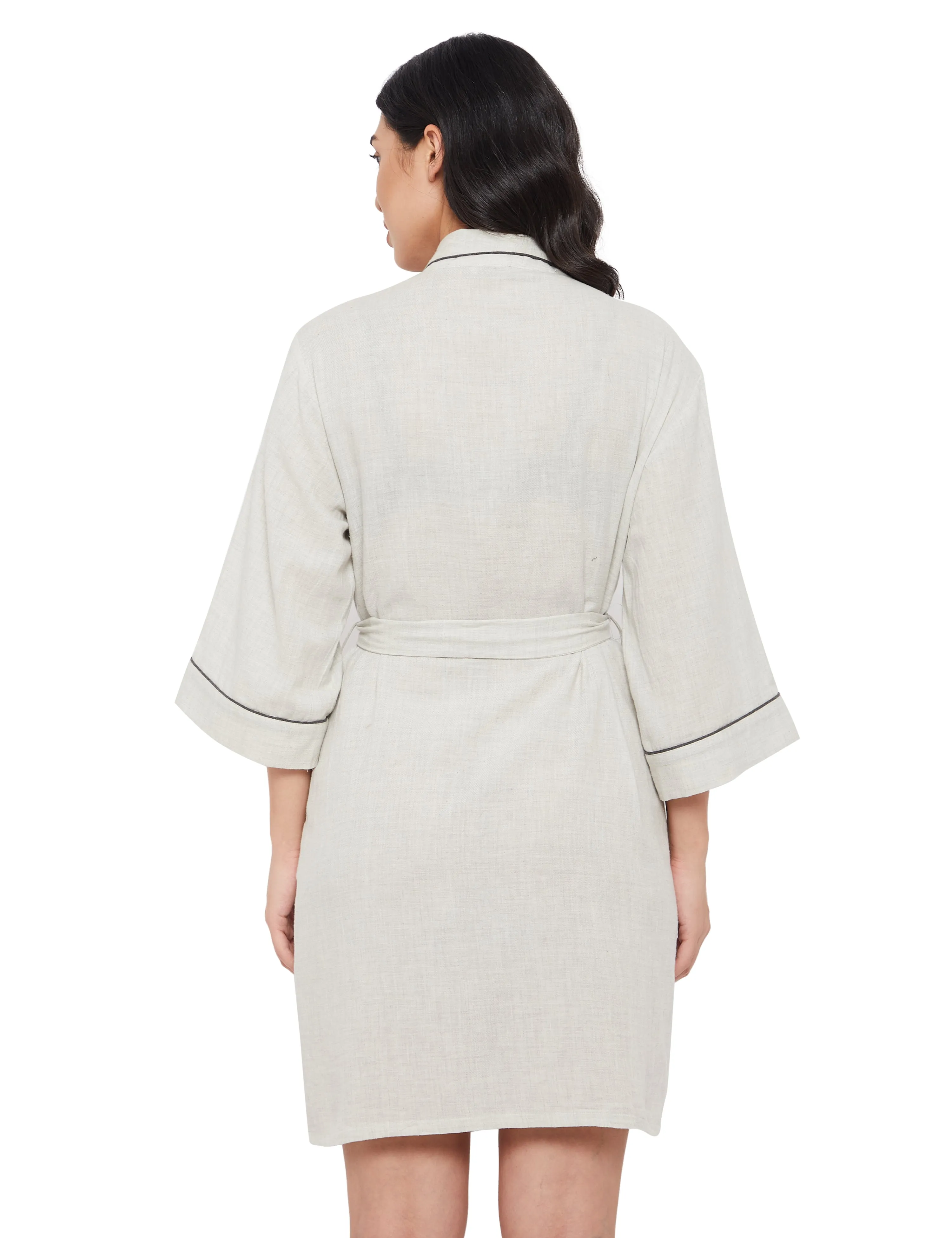 Olivia Cotton Melange Kimono Robe