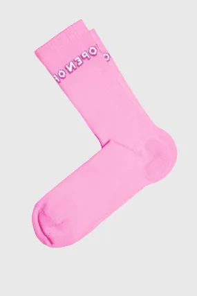 OPEN | Pink Ribbed Cotton Socks