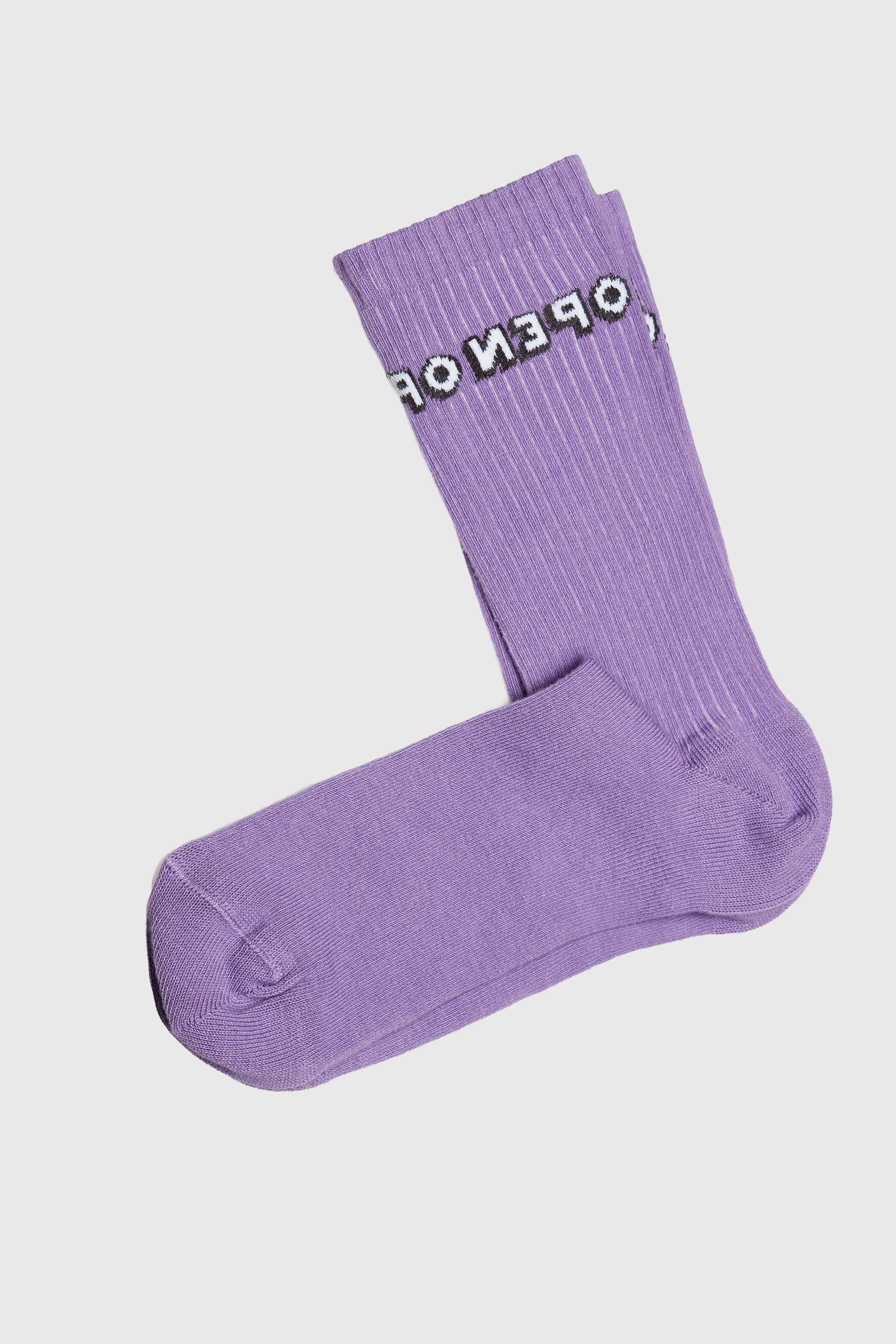 OPEN | Purple Ribbed Cotton Socks