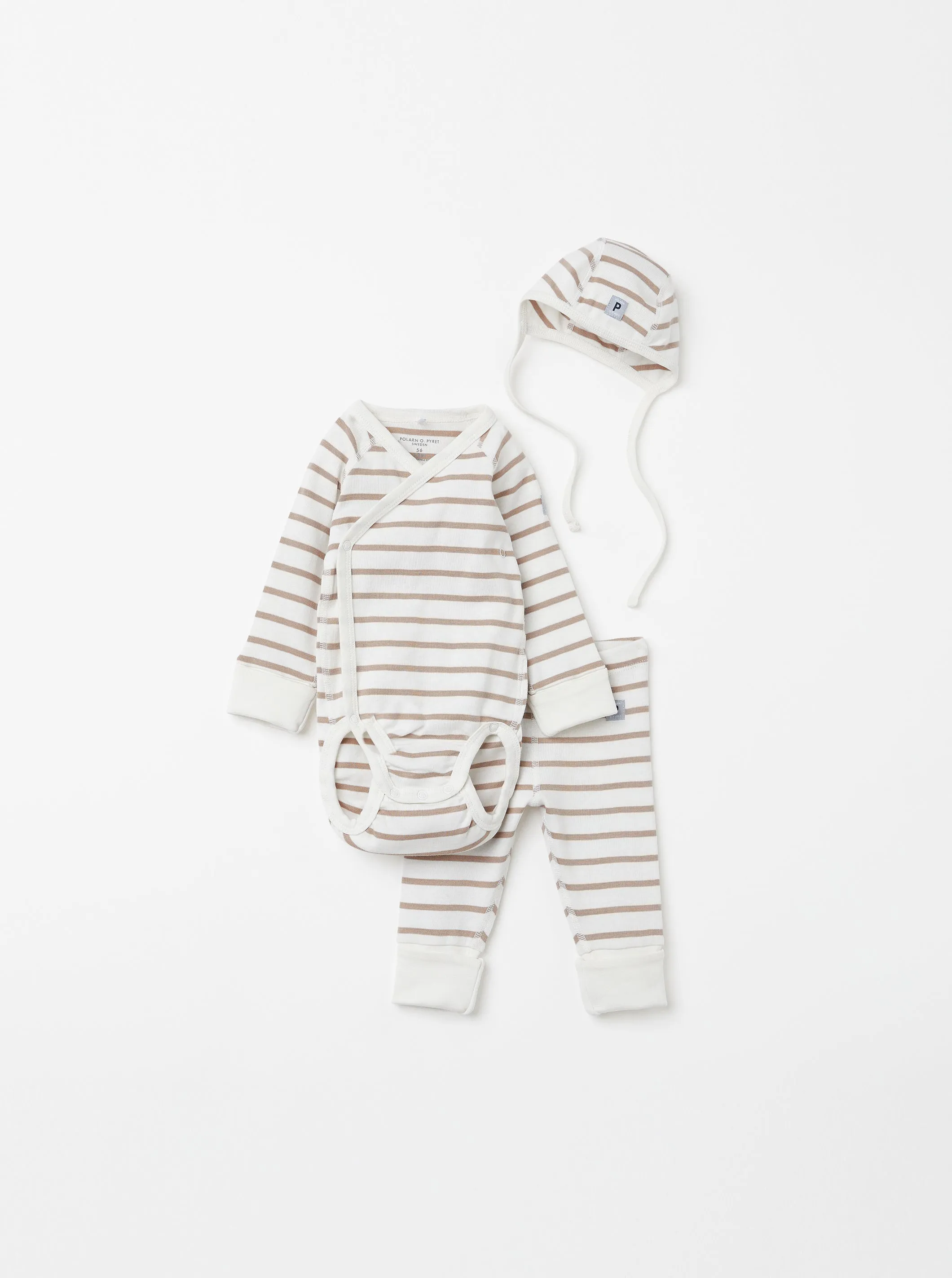 Organic Striped 3 Piece Baby Gift Set