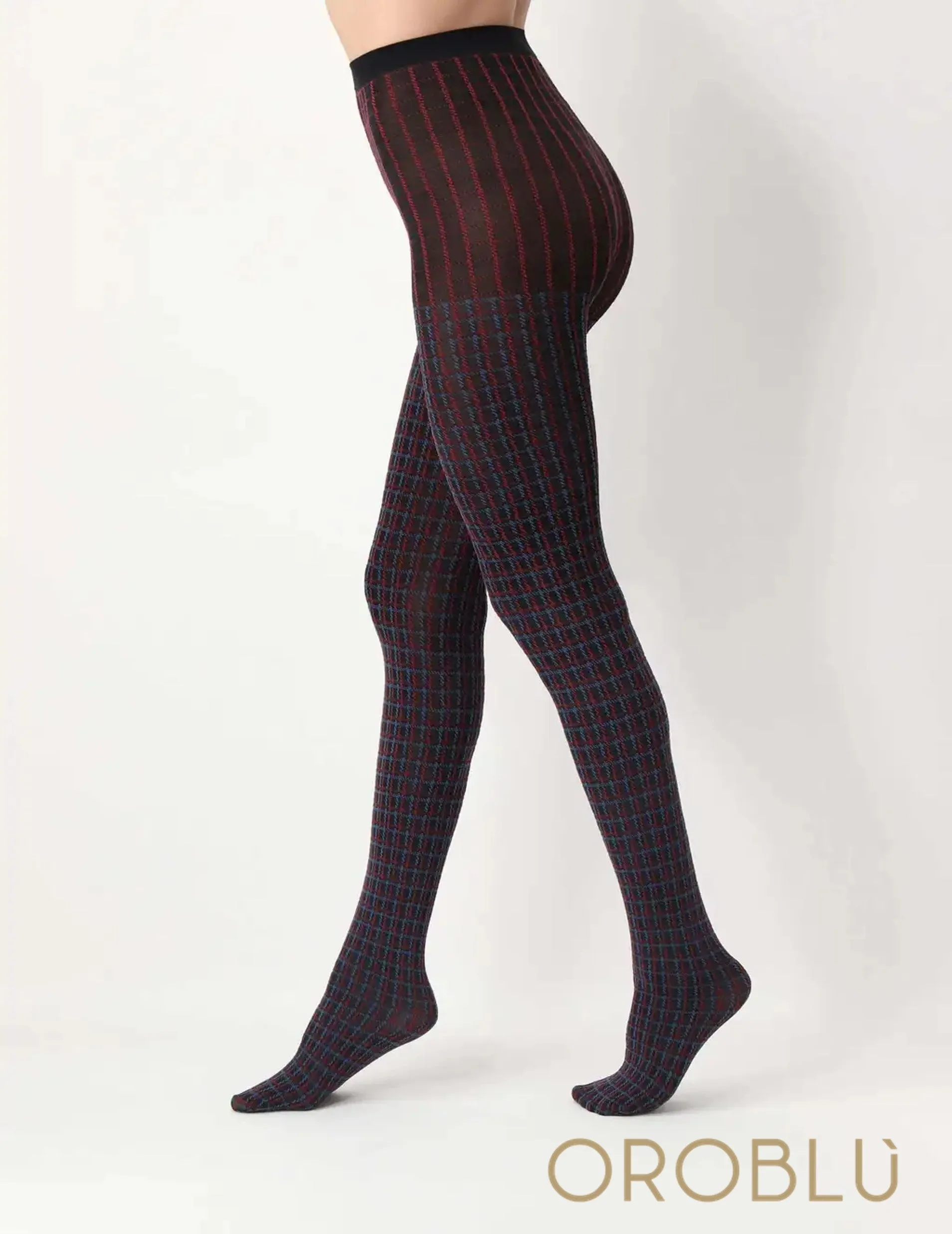 Oroblu Clearance I Love First Class Tights Check Colour