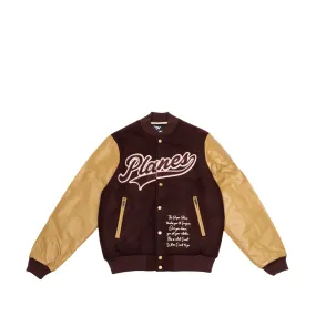 Paper Planes Varsity Jacket (Burgundy)