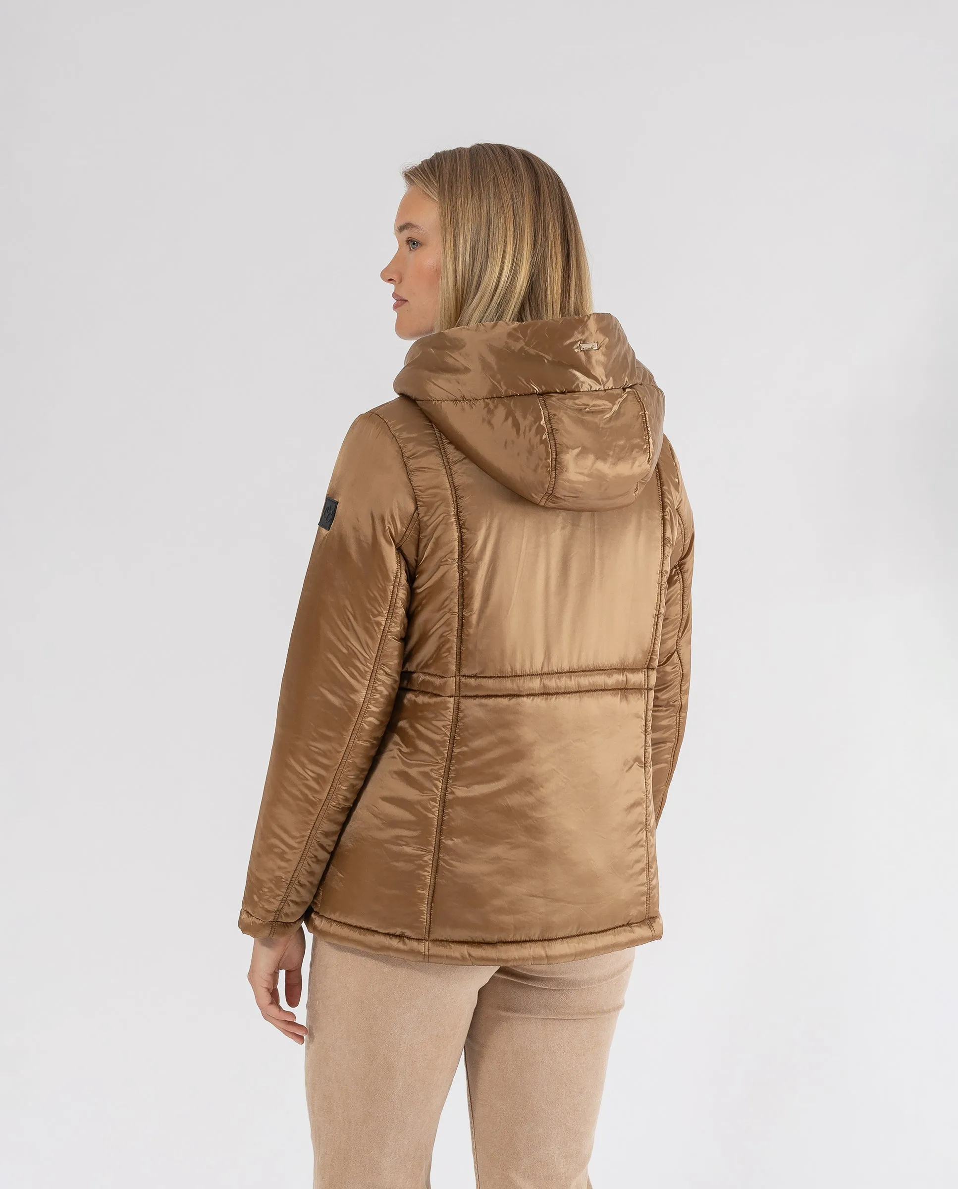 PARKA REVERSIBLE CON CAPUCHA CAMEL