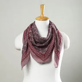 Pink - Bagru Block Printed Mul Cotton Scarf