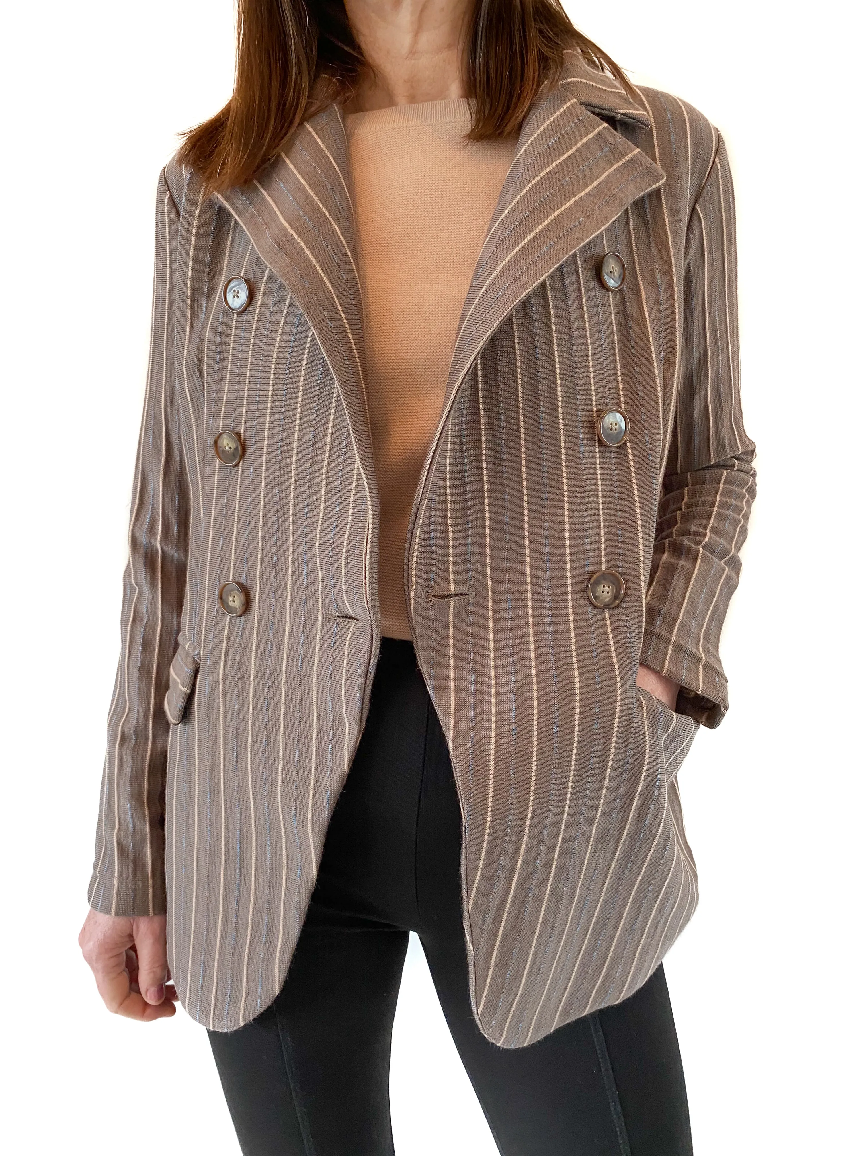 Pinstripe Double Breasted Blazer