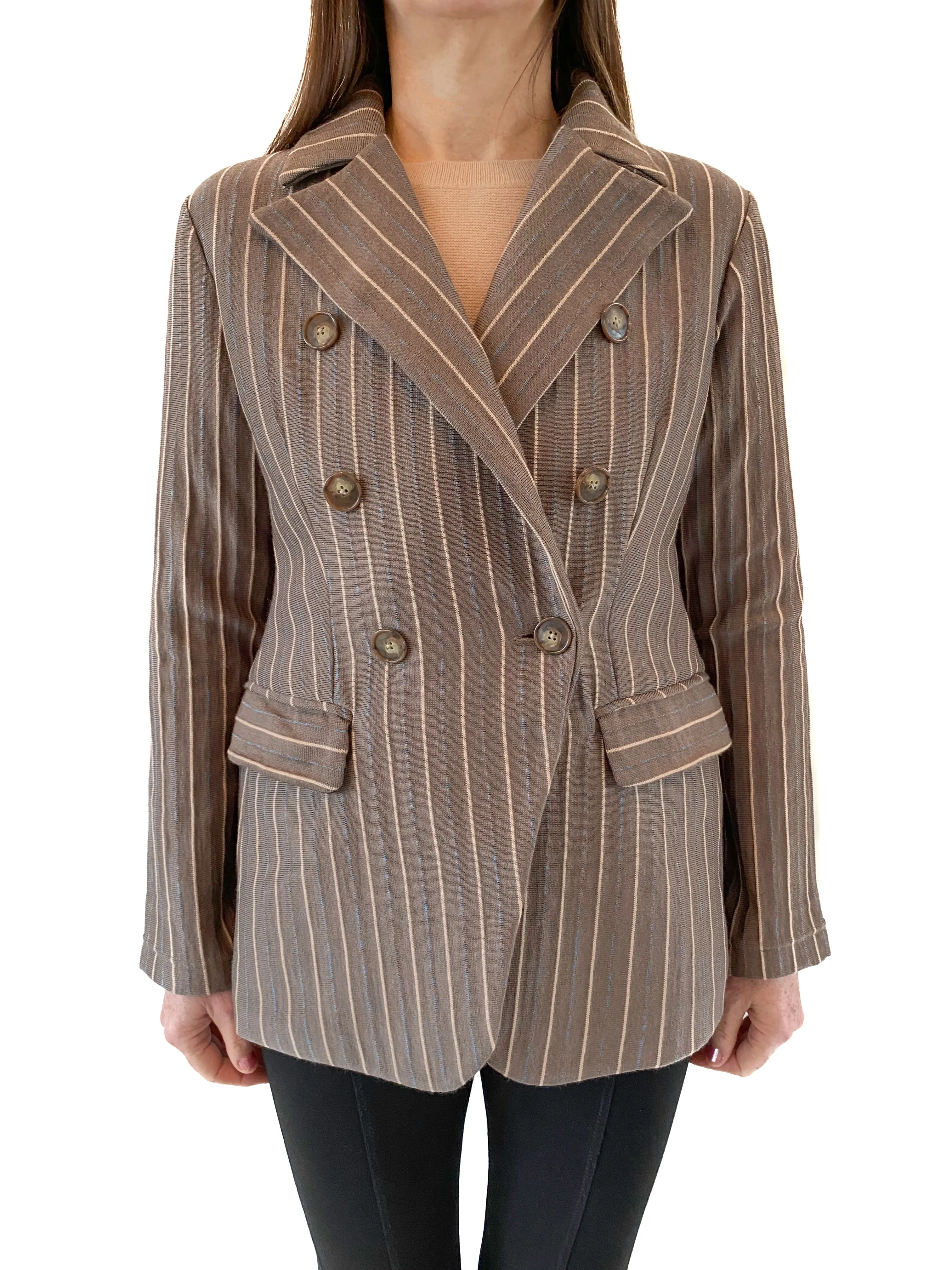 Pinstripe Double Breasted Blazer