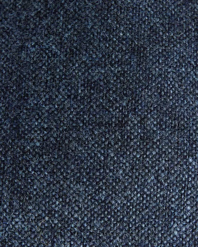 Plain Blue Denim Weave Wool Flat Cap