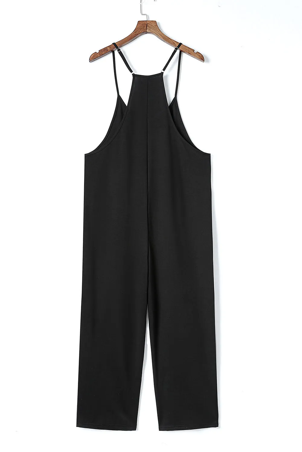 Plunging V-Neck Pocketed Jumpsuit