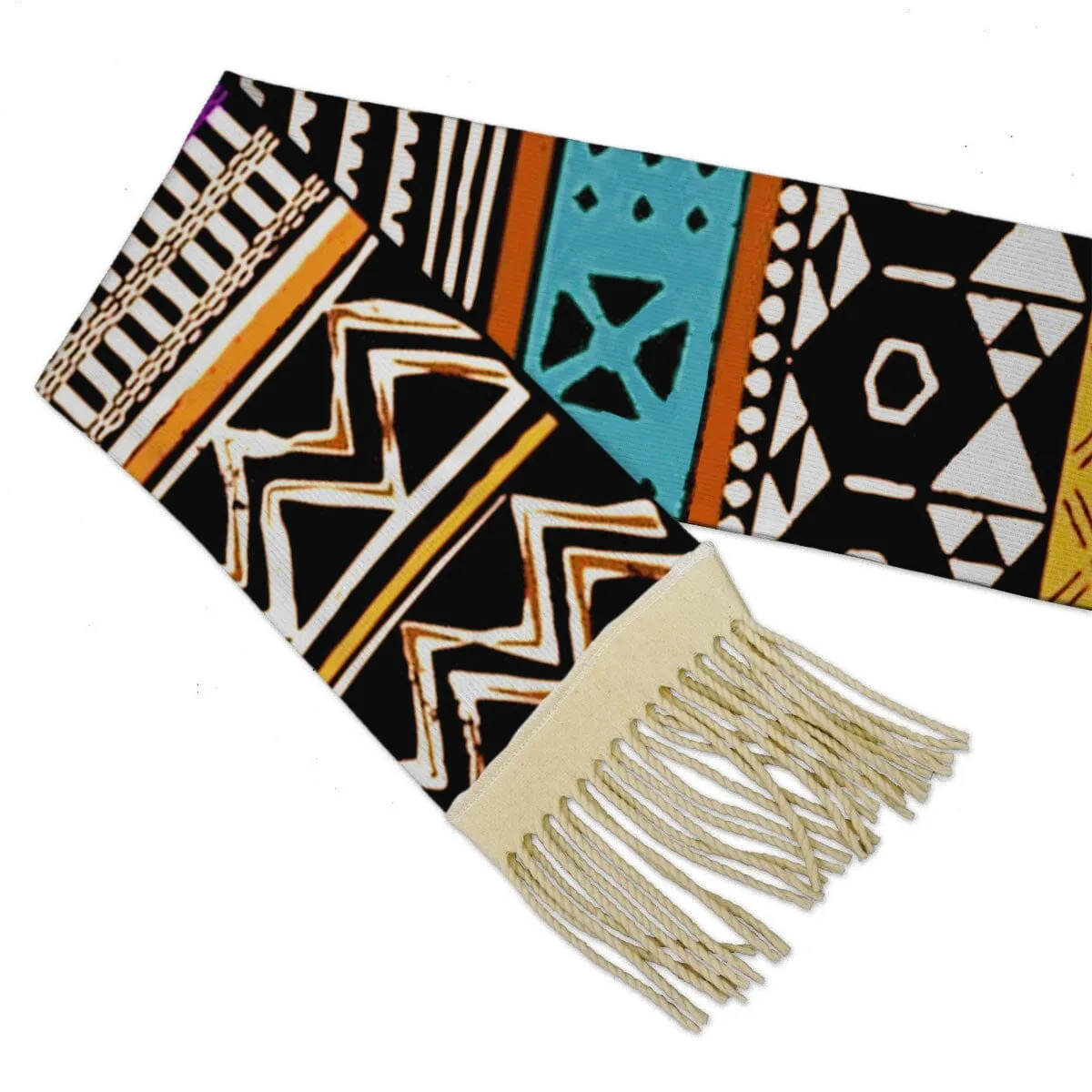 Printed Mud Cloth Pattern Scarf