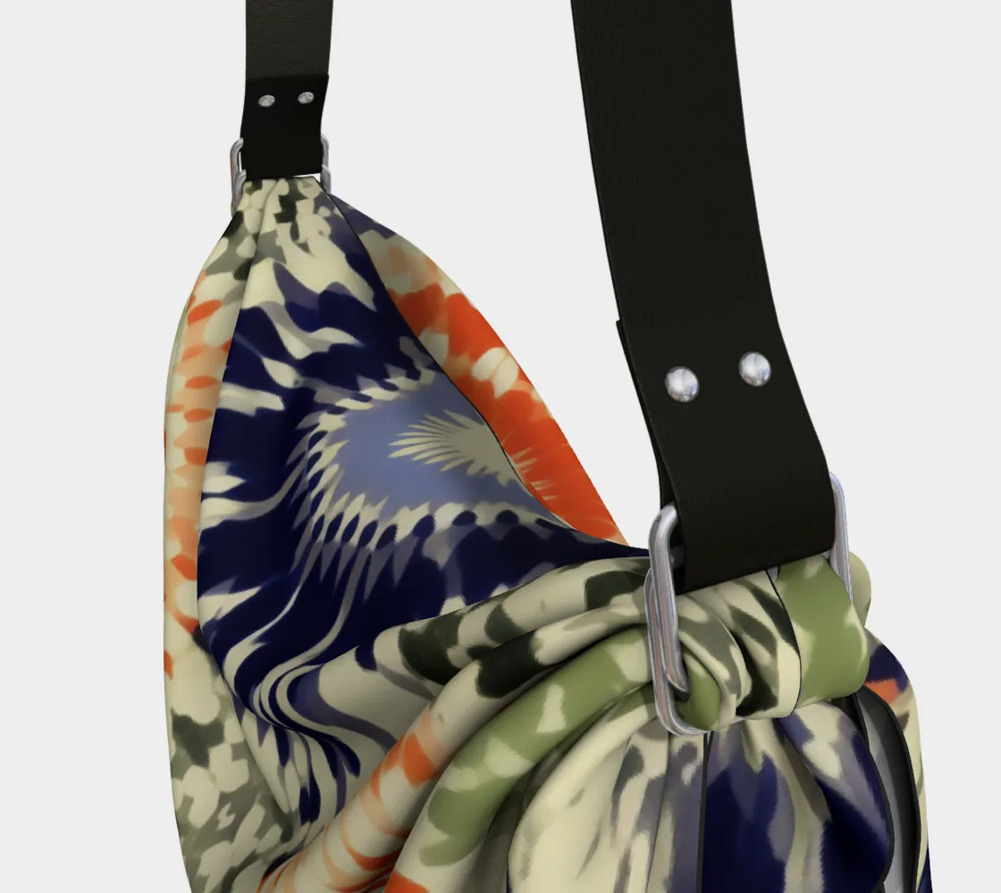 Purple Abstract Starburst Hobo Scarf Bag