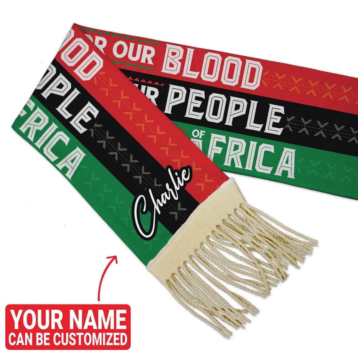 Red Black Green - Blood People Land Scarf