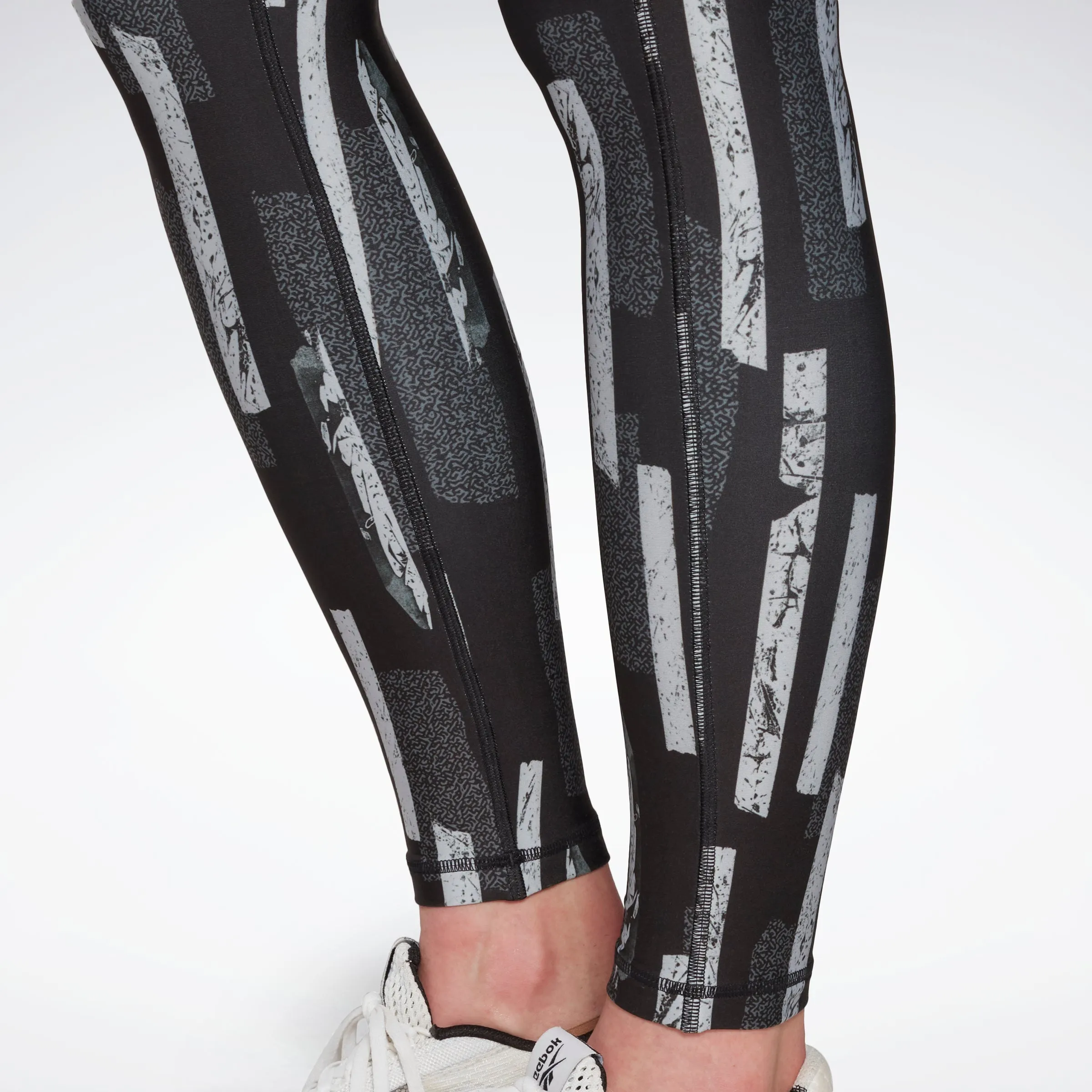 Reebok Apparel Women Myt Allover Print Leggings Nghblk