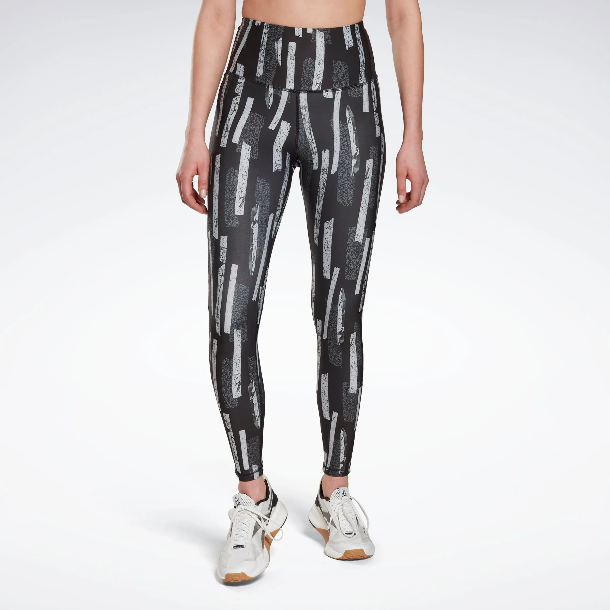 Reebok Apparel Women Myt Allover Print Leggings Nghblk