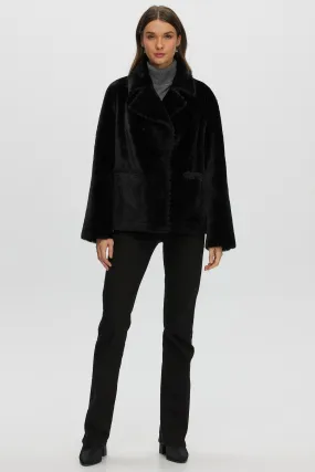 Reversible Select Shearling Lamb Jacket with Embroidered Trim