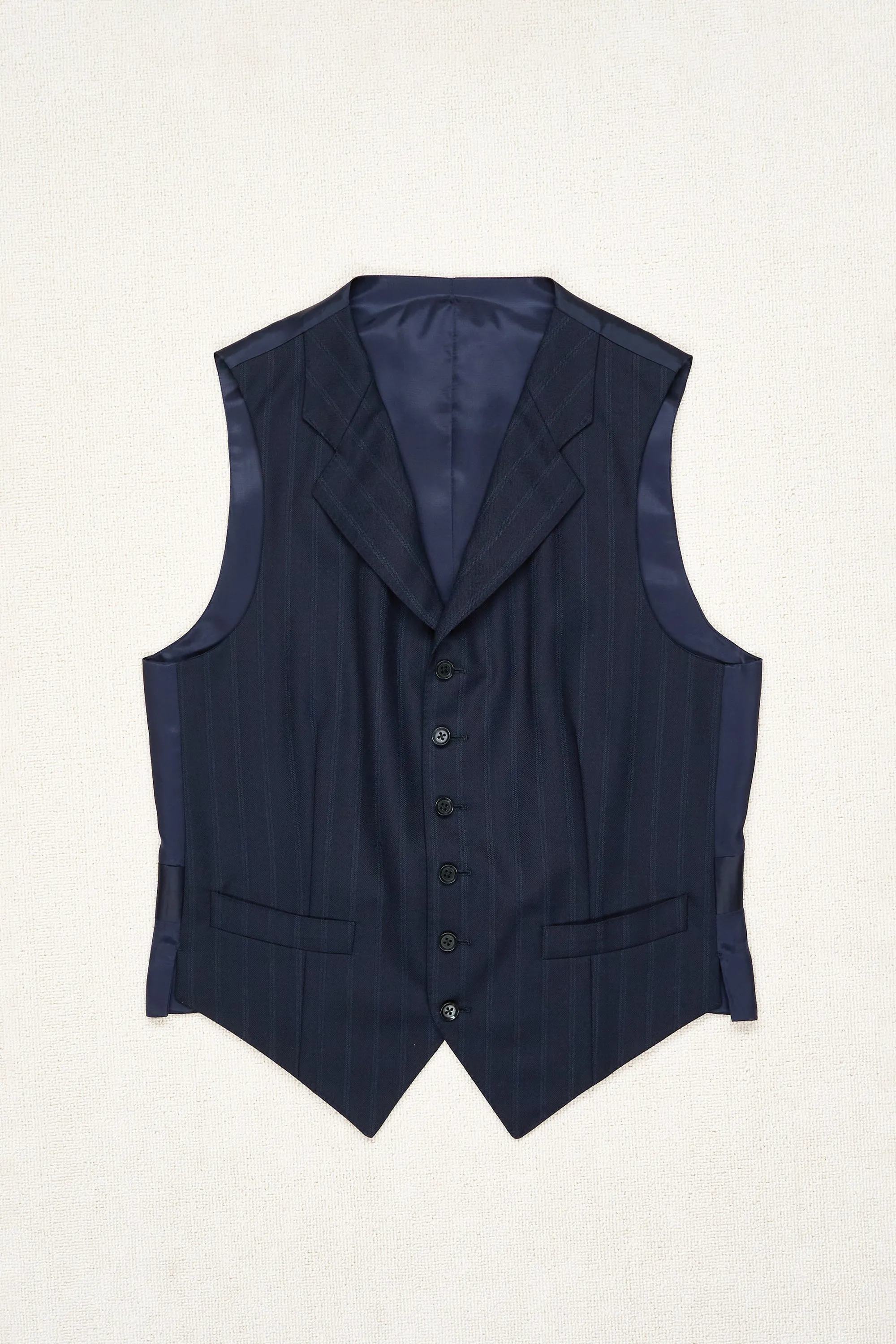 Ring Jacket AMJ04 Navy Wool Pinstripe Sport Coat with Waistcoat