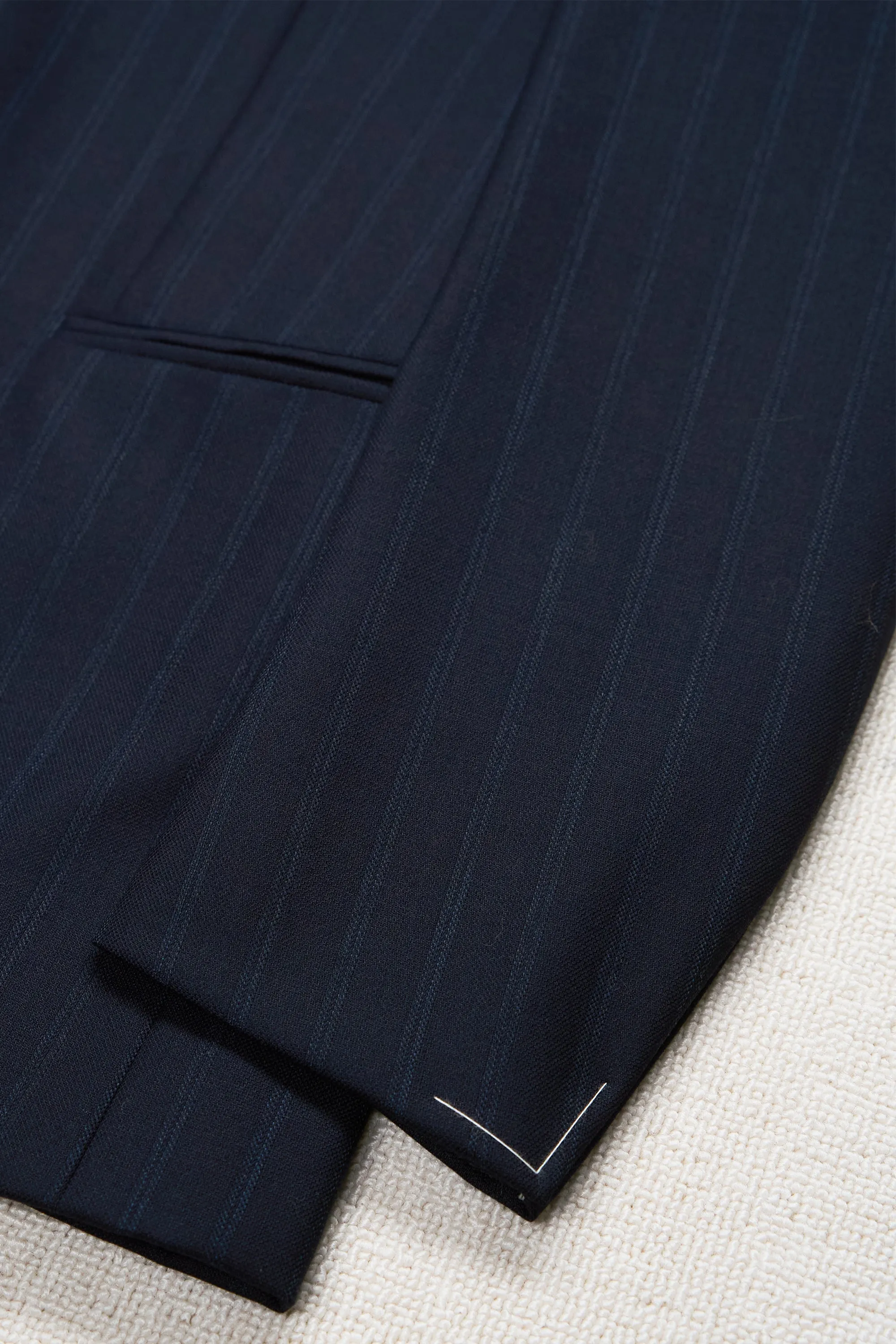 Ring Jacket AMJ04 Navy Wool Pinstripe Sport Coat with Waistcoat