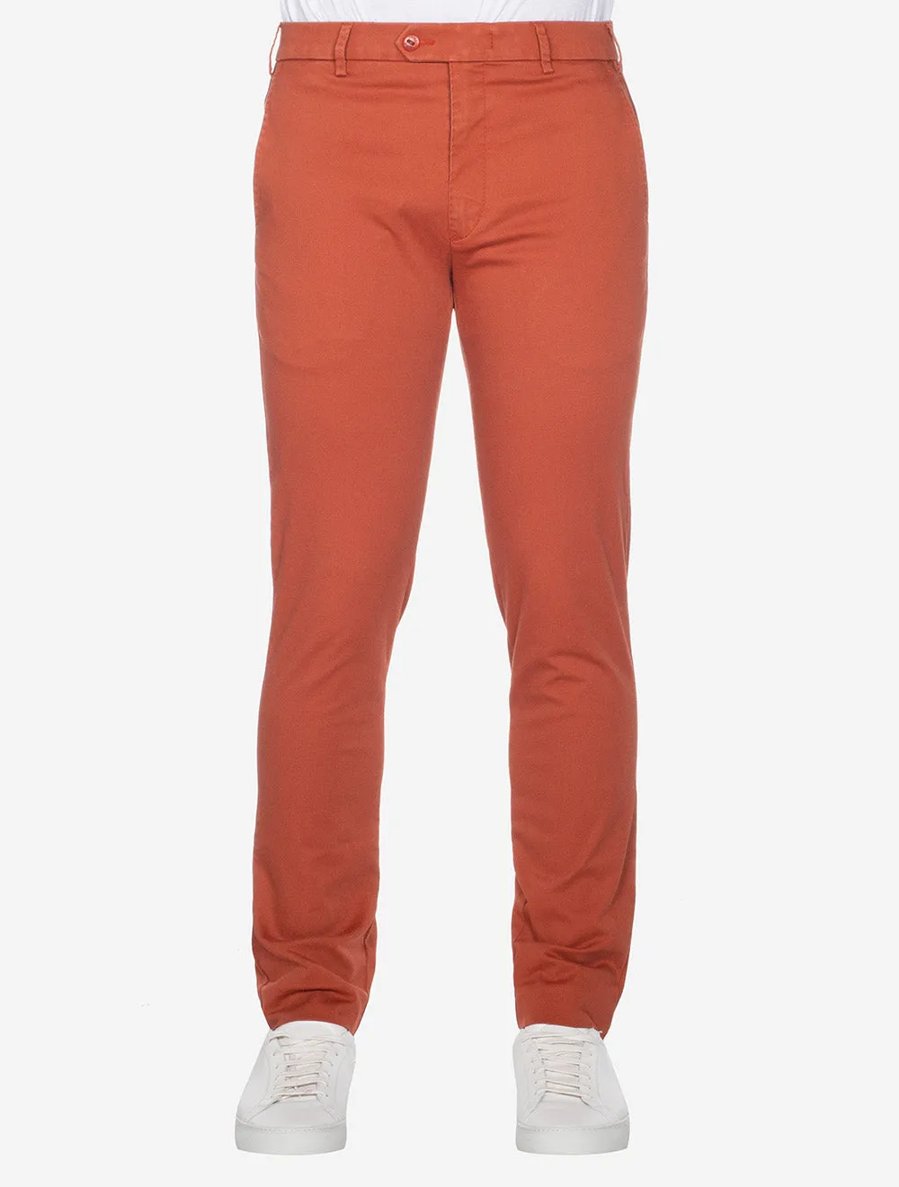 Rust Stretch Cotton Chino