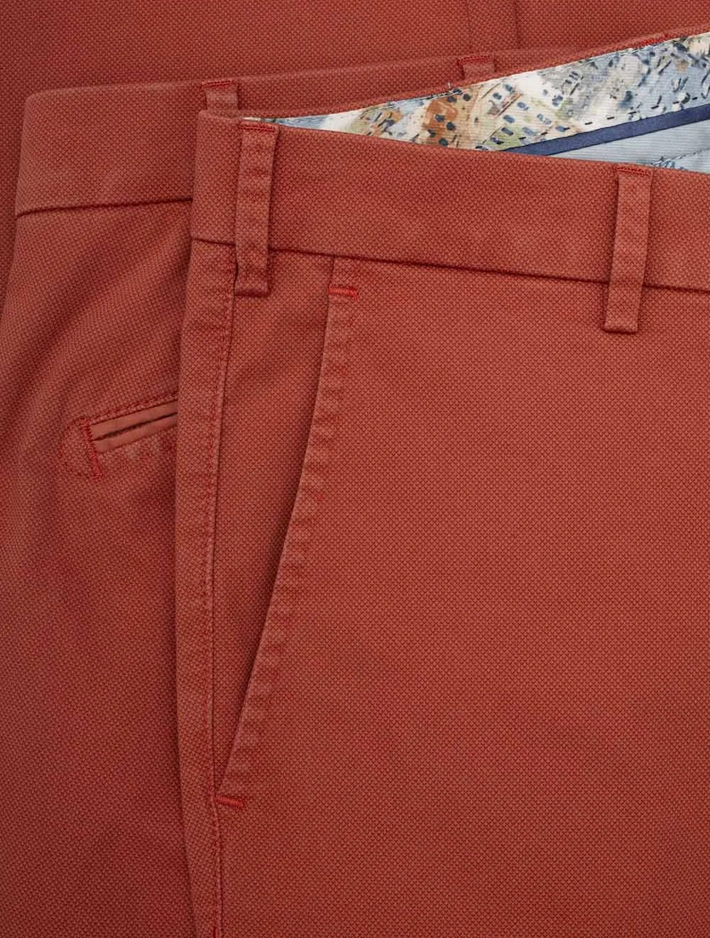 Rust Stretch Cotton Chino