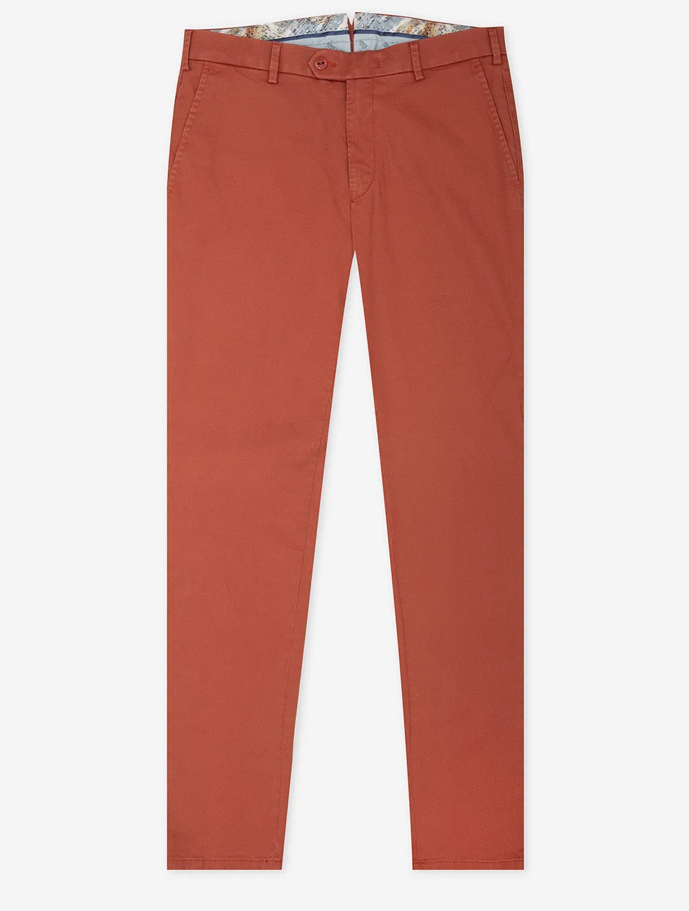 Rust Stretch Cotton Chino