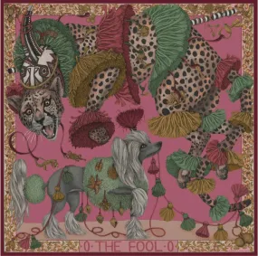 Sabina Savage "The Fool" Divination Celebration Wool/Silk Raspberry/Shell 135cm Square Scarf