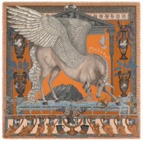 Sabina Savage "The Temple of Pegasus" Wool and Silk Scarf Citrus