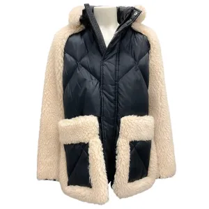 Sacai Ecru / Black Faux Shearling Coat