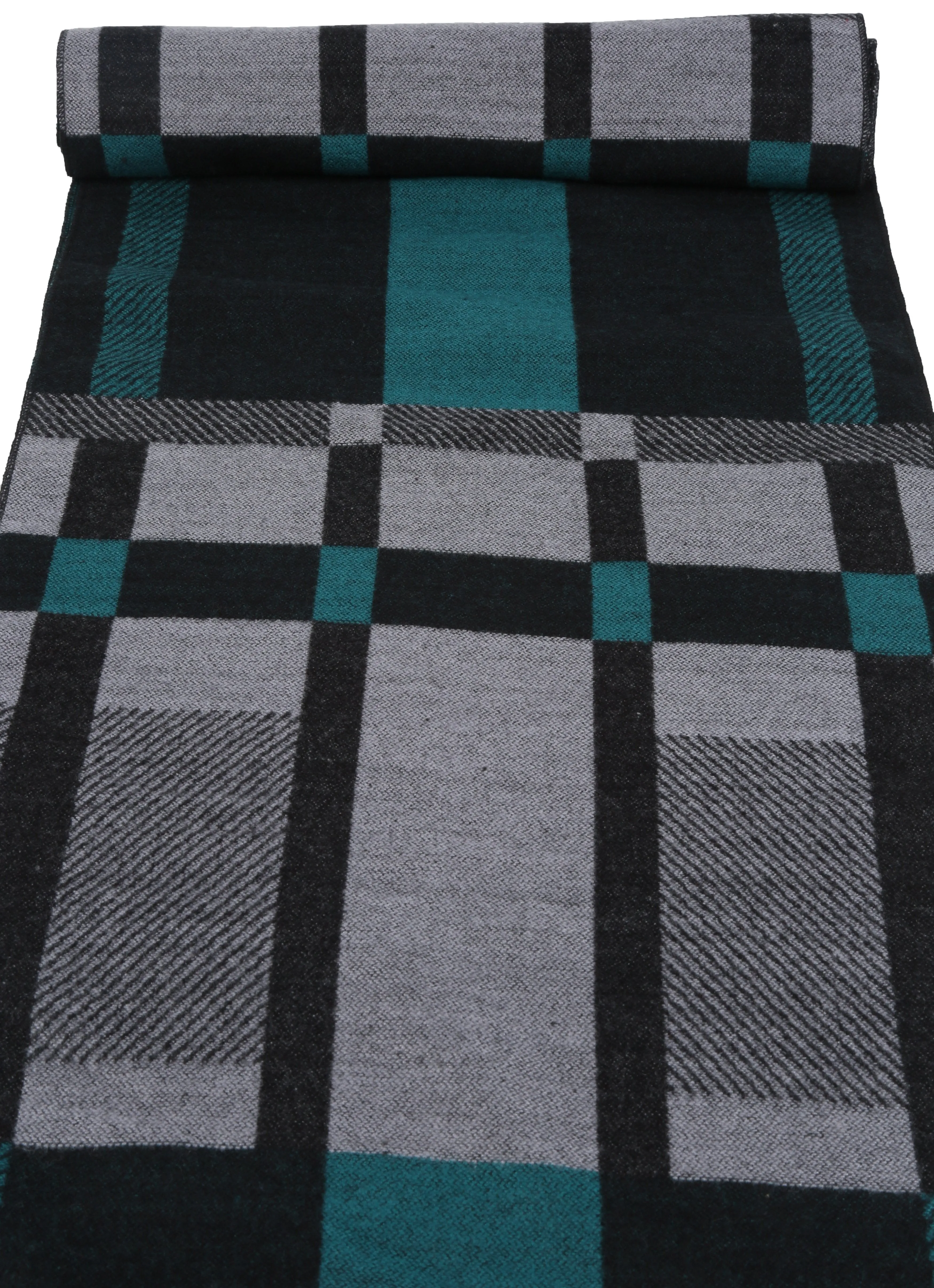 Sakkas Cayla Long Checker Box Lined Design Patterned UniSex Cashmere Feel Scarf