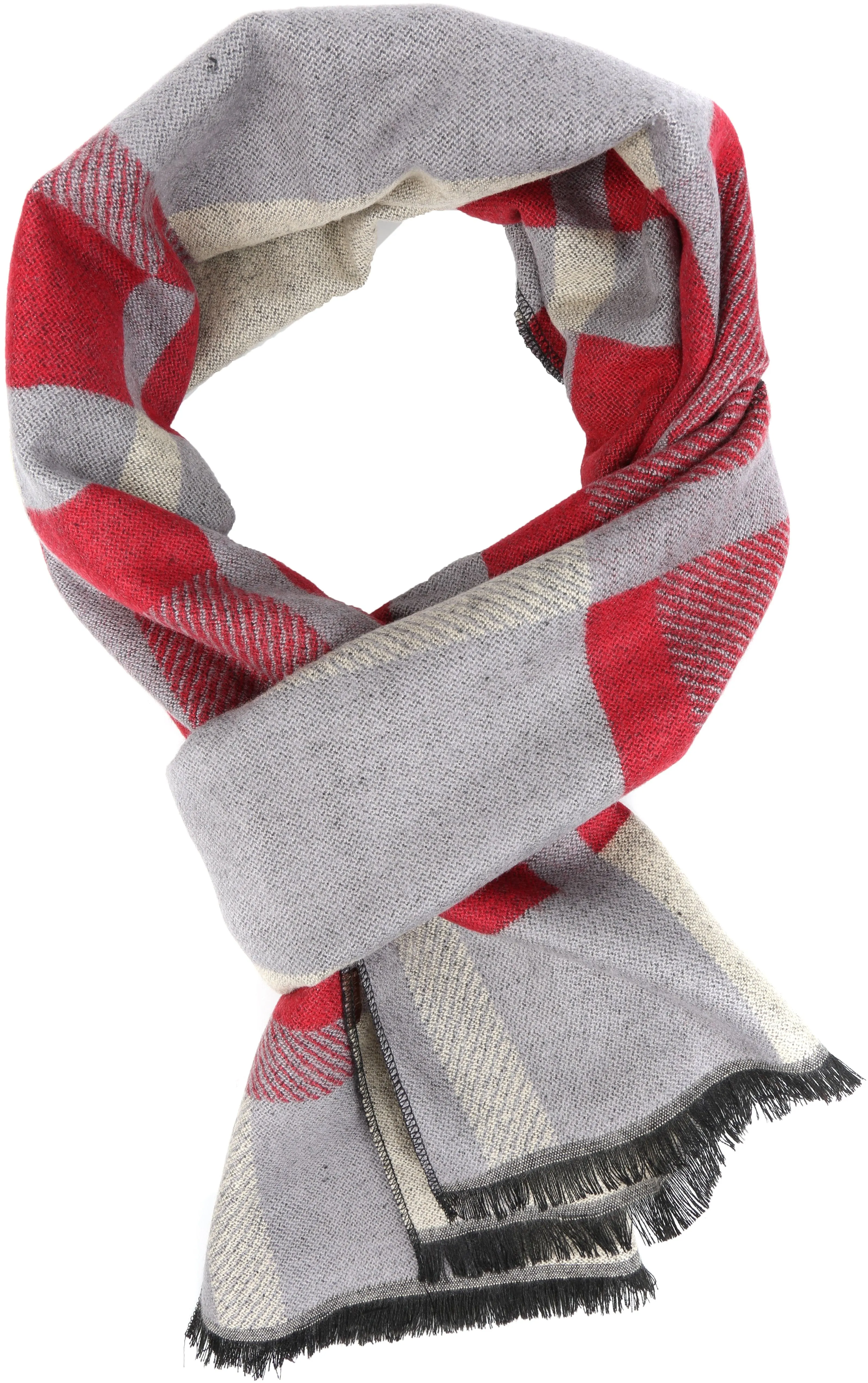 Sakkas Cayla Long Checker Box Lined Design Patterned UniSex Cashmere Feel Scarf