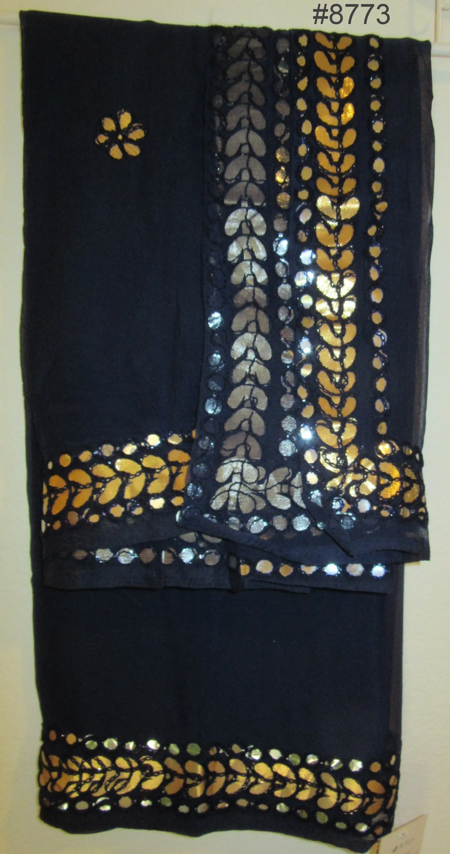 Scarf 8773 Georgette Solid Colors Golden and Silver Foil Dupatta Chunni Shawl