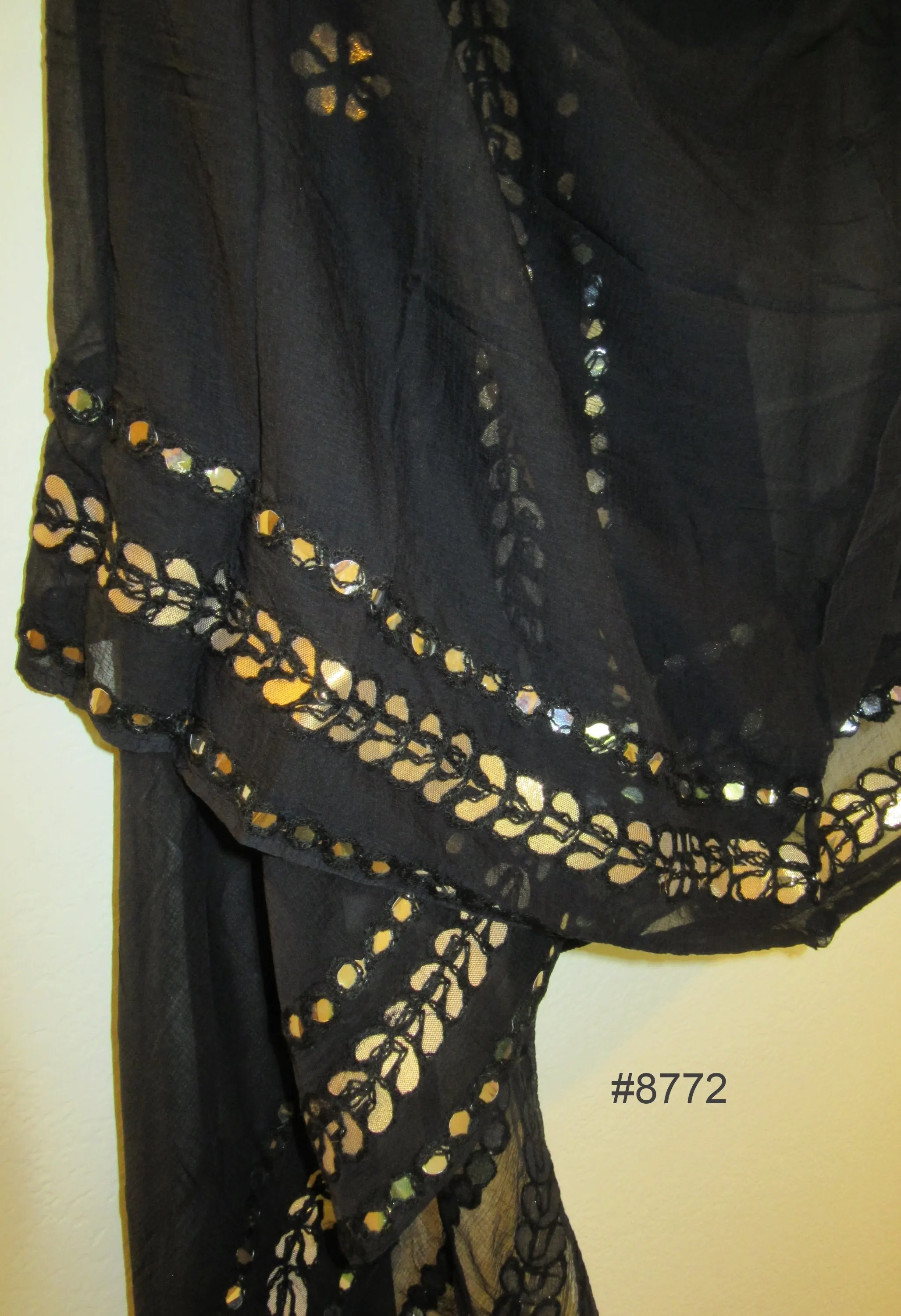 Scarf 8773 Georgette Solid Colors Golden and Silver Foil Dupatta Chunni Shawl