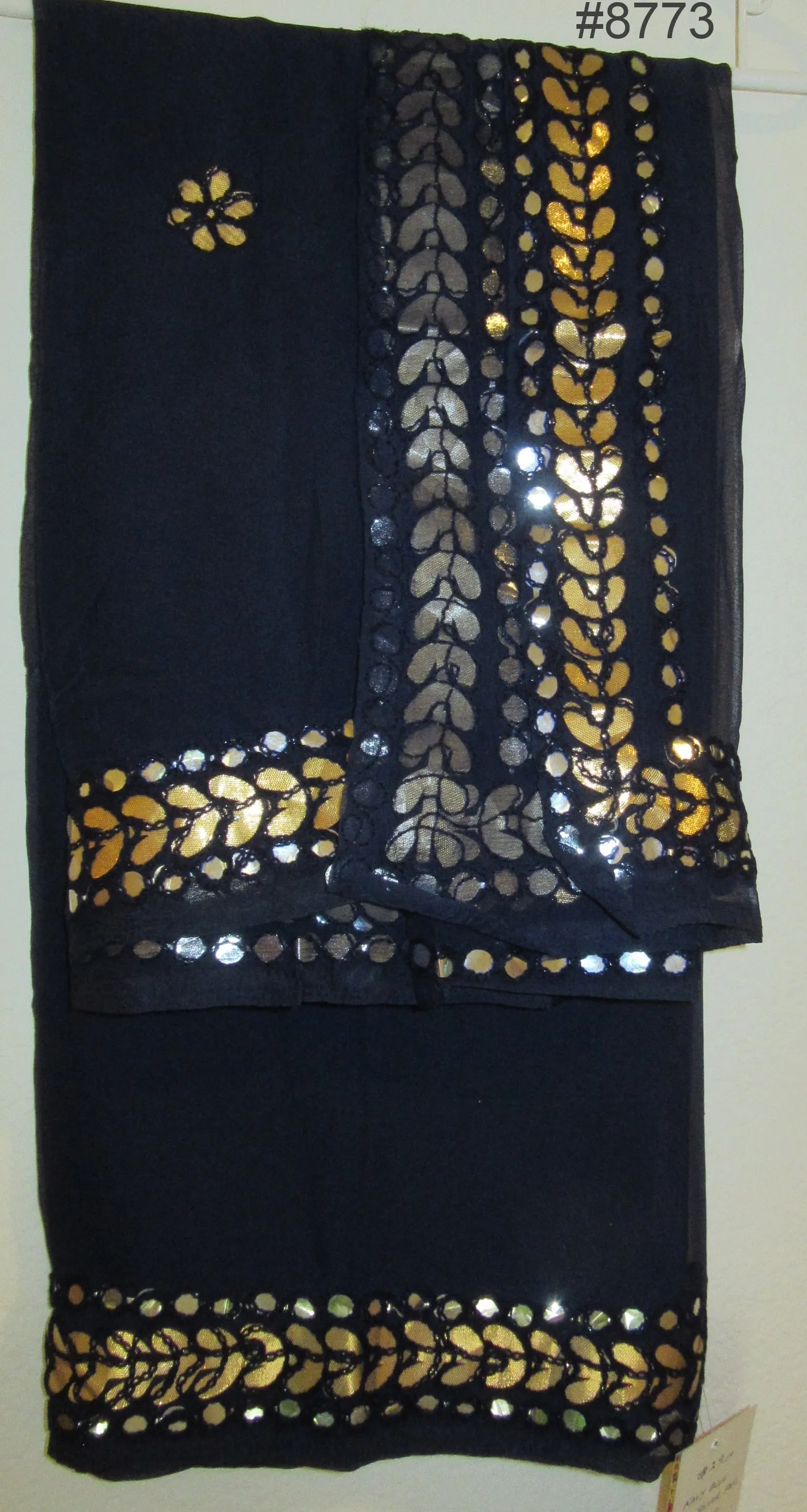 Scarf 8773 Georgette Solid Colors Golden and Silver Foil Dupatta Chunni Shawl