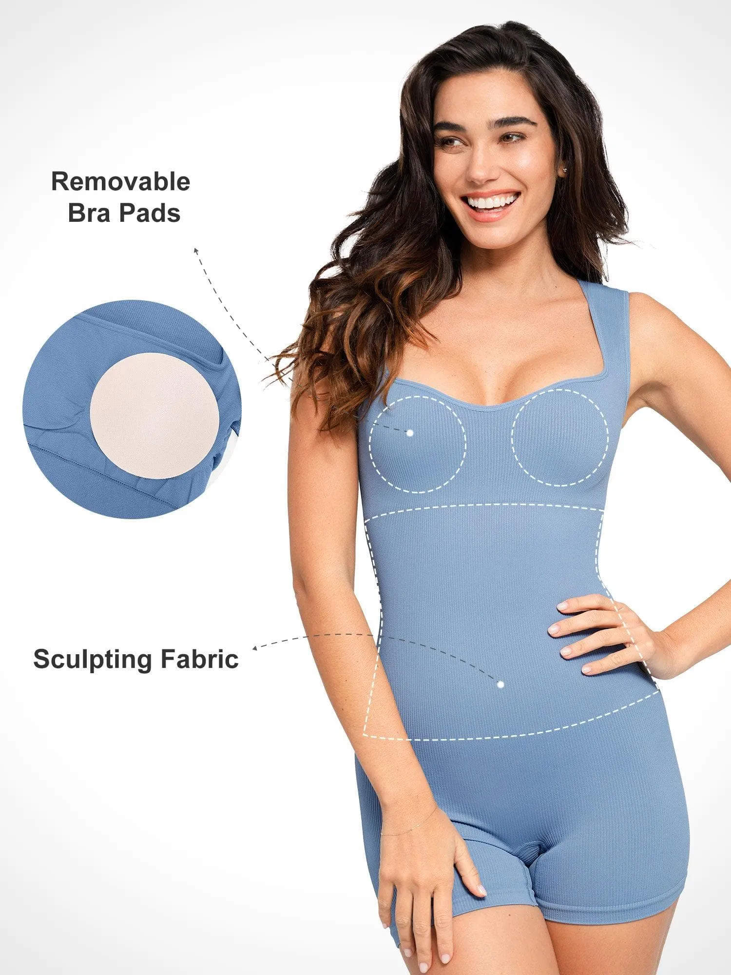 Shapewear Seamless Sweetheart Neckline Romper