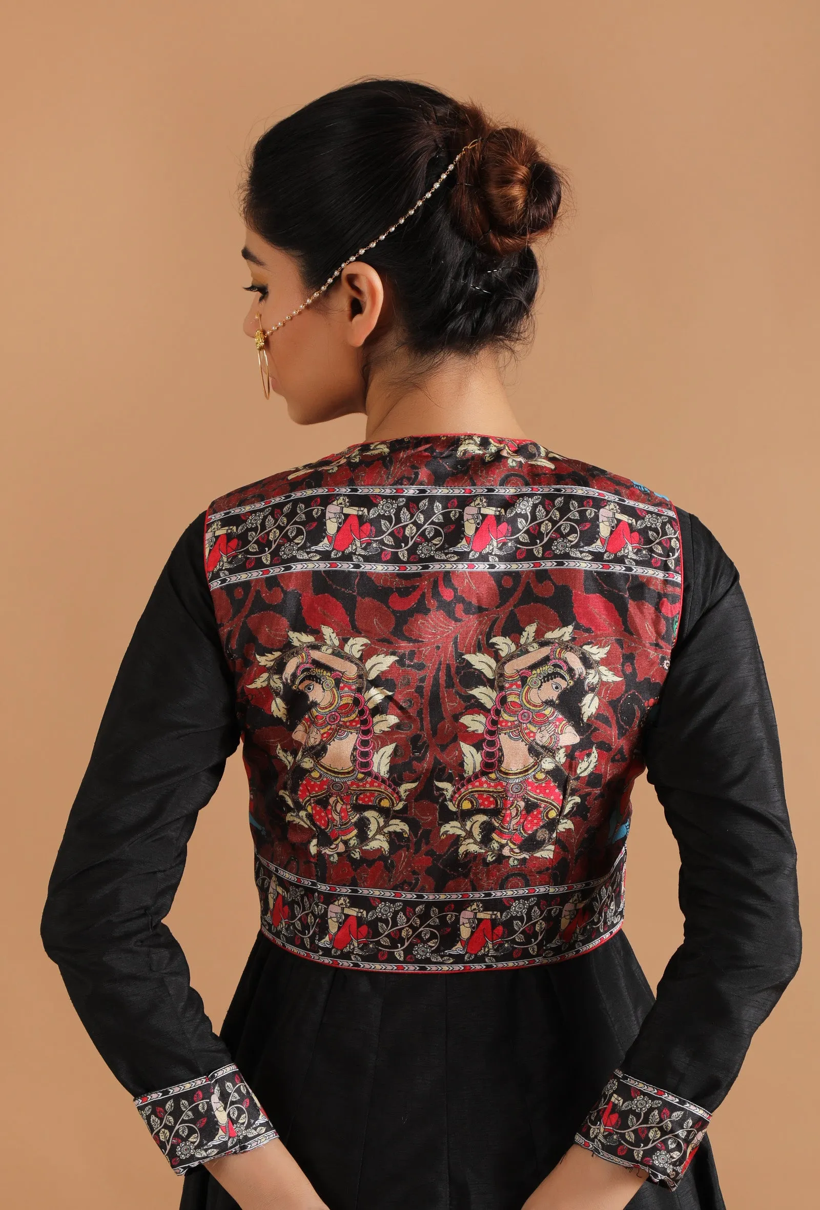 Single: Avni Allover Button Down Kalamkari Jacket