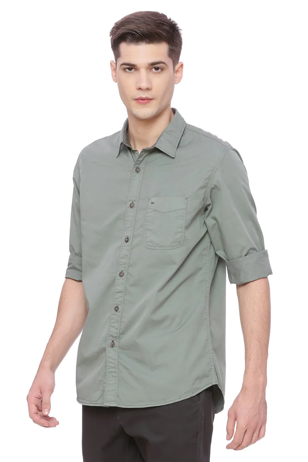 Slim Fit Garment-dyed Shirt