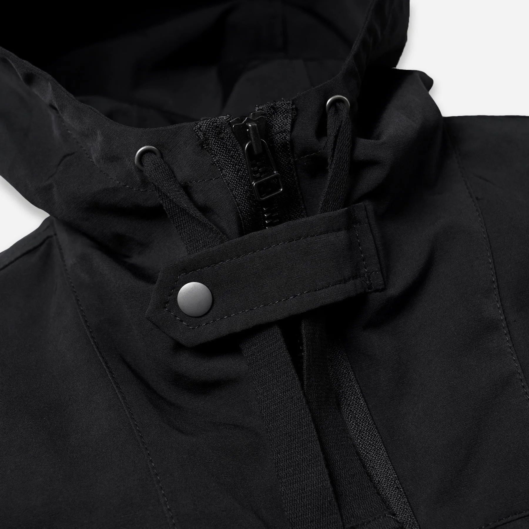 SMOCK HOODED 2 IN 1 PARKA JACKET - BLACK