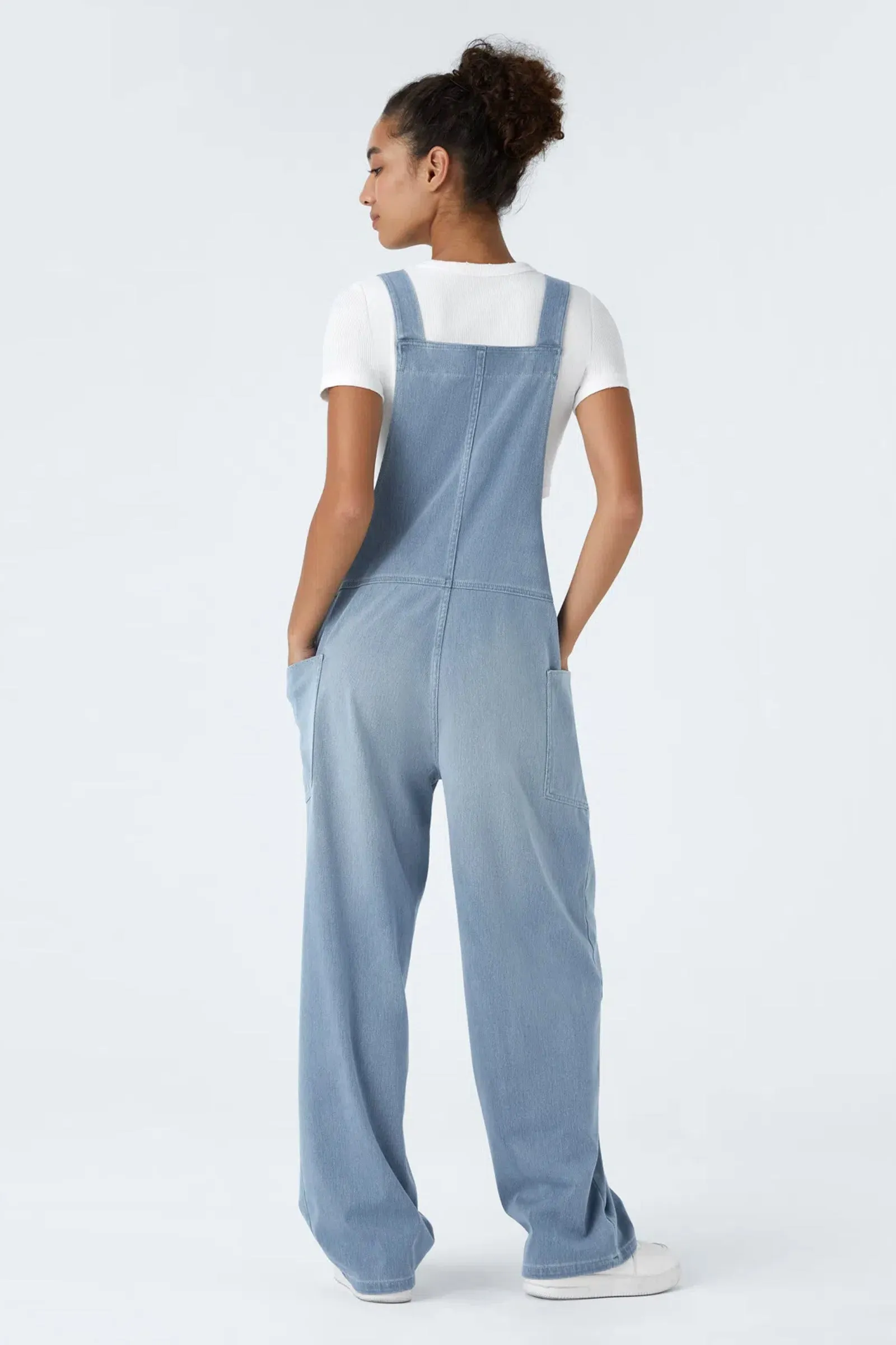 Snugz Super Stretch Denim Dungaree- light blue