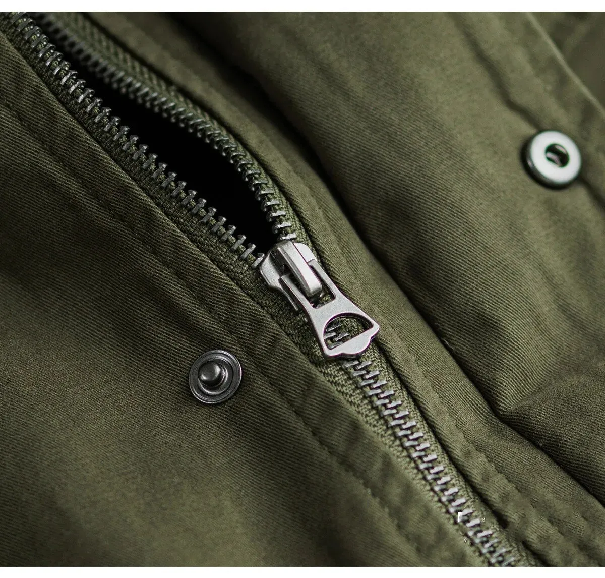 Solid with Pockets Zipper Parka