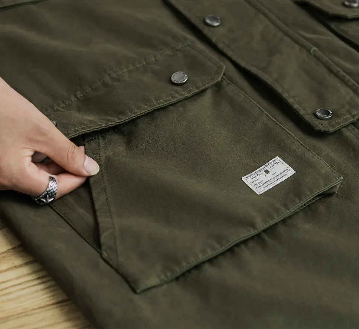 Solid with Pockets Zipper Parka