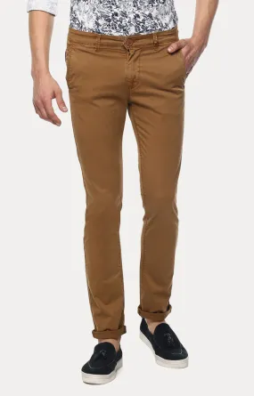 Spykar Men Brown Solid Slim Fit Chinos