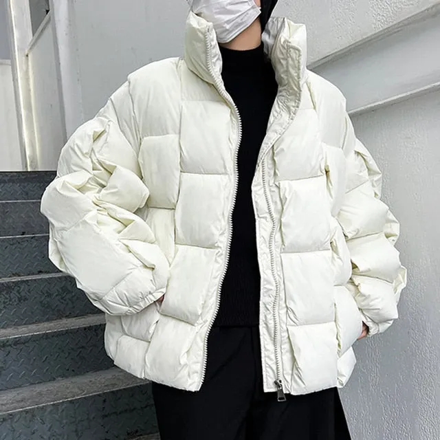 Square Weave Puffy Vest Jacket