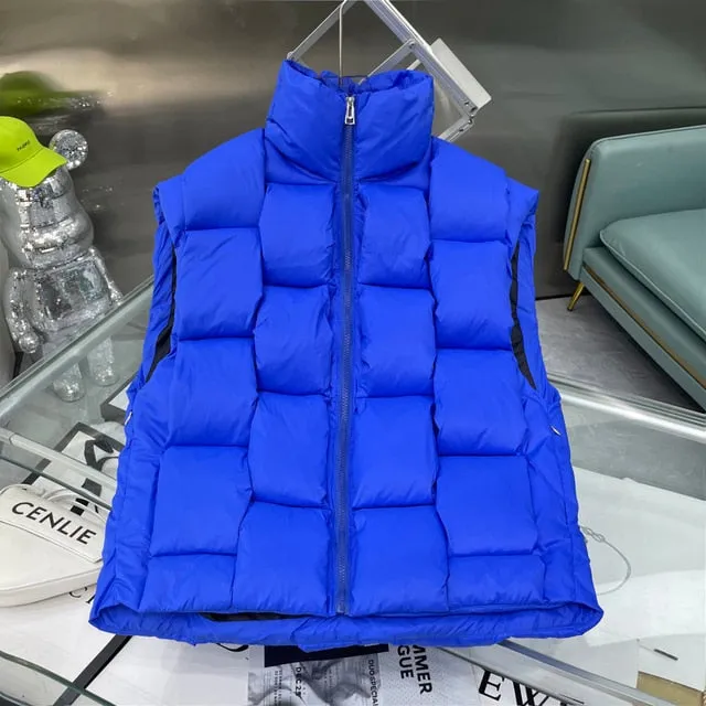 Square Weave Puffy Vest Jacket